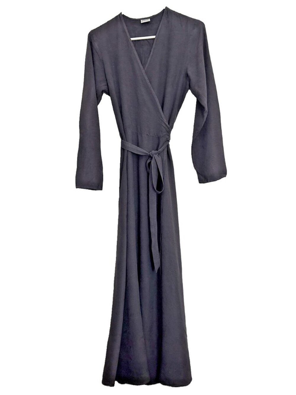 CP SHADES Faye 100% Rayon Embroidered Wrap Dress Dark Plum Sz. “S”